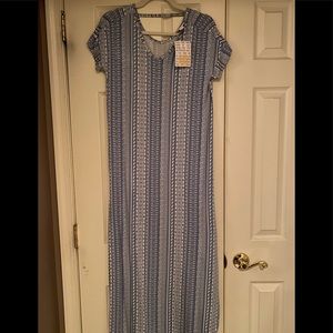LulaRoe Macy maxi dress XXS Blue & White stripes Boho design NWT- brand new!